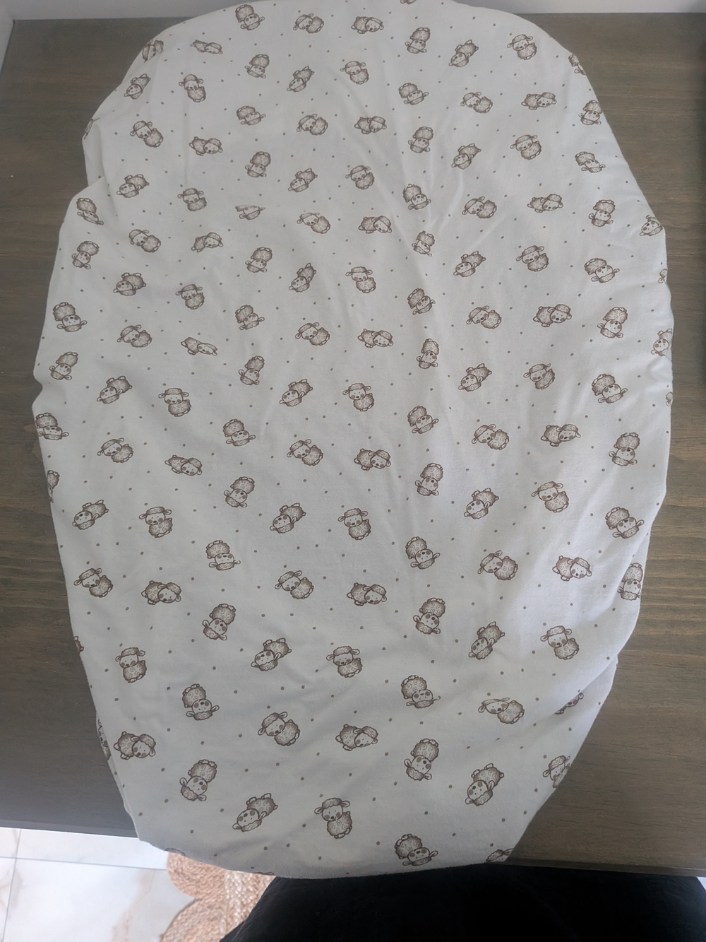 BabiesRUs White and Brown Printed Baby Bassinet Sheet